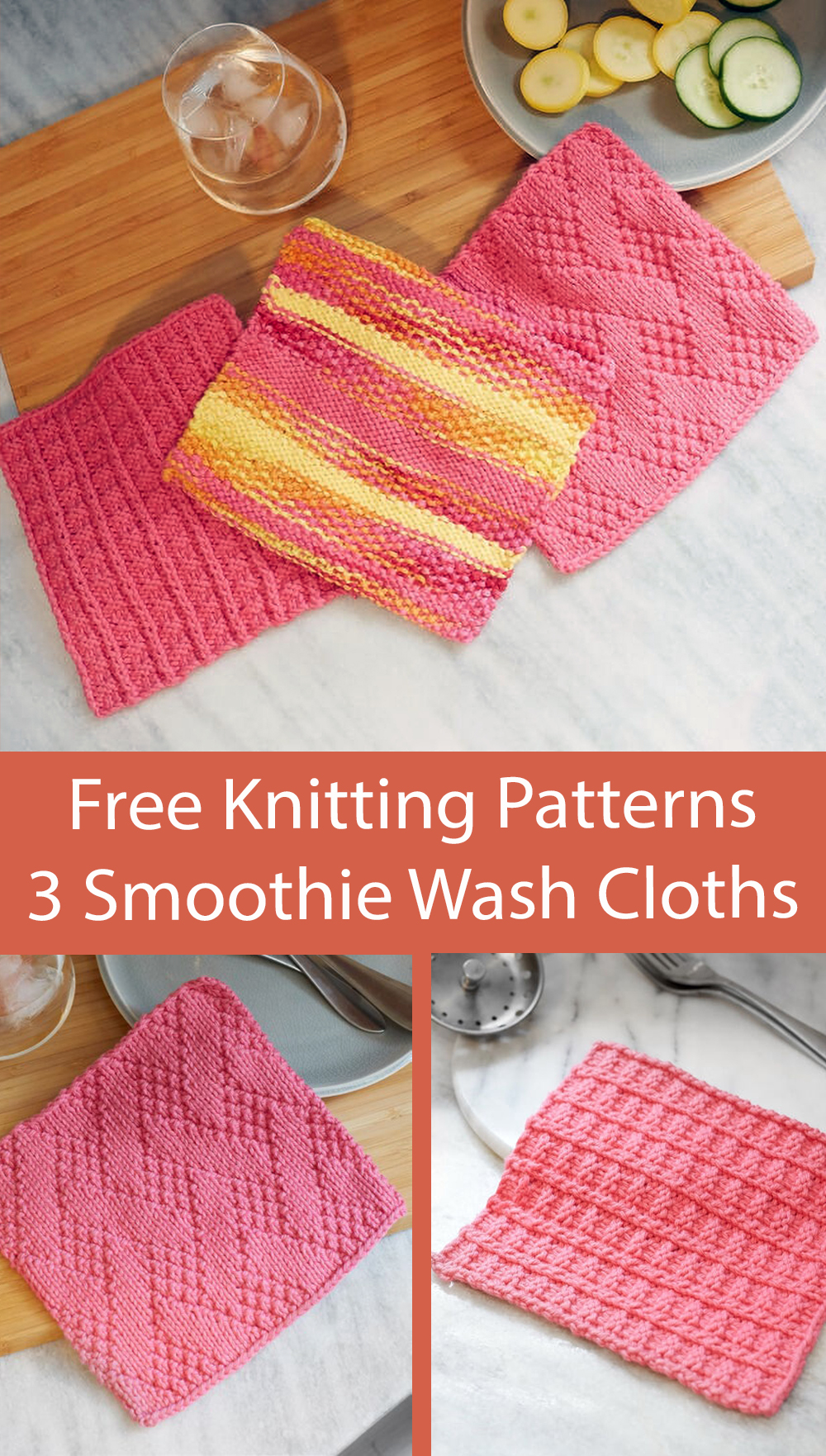 Free Wash Cloth Knitting Patterns Sailor’s Rib Stitch
Washcloth, Textured Stripes Washcloth, Chevron Dishcloth
