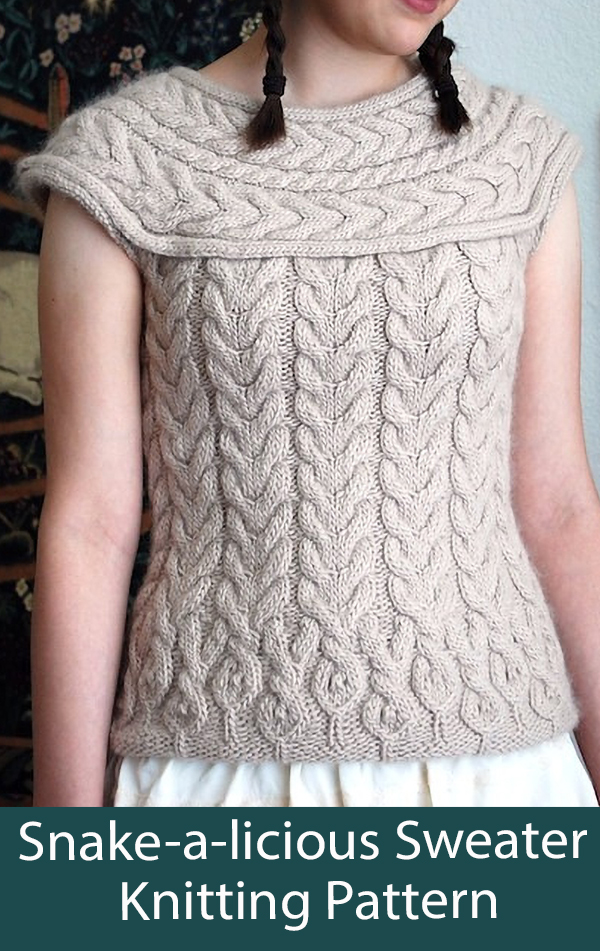 Snake-a-licious Sweater Knitting Pattern Cable Jumper