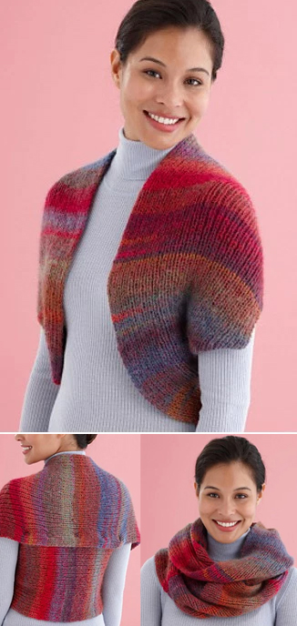 Free knitting pattern for Convertible Shrug Cowl