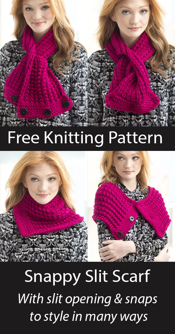 Free Scarf Knitting Pattern Snappy Slit Scarf 