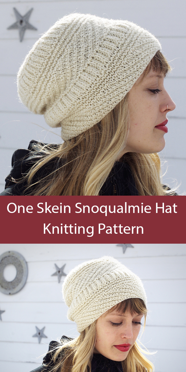 Snoqualmie Hat Knitting Pattern One Skein Hat
