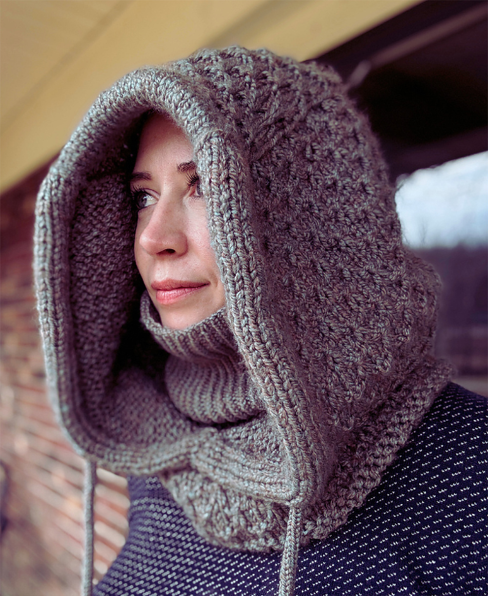 Snow Caps Hood Knitting Pattern