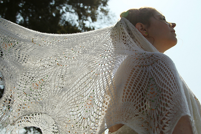 Snow Peacock Bridal Veil