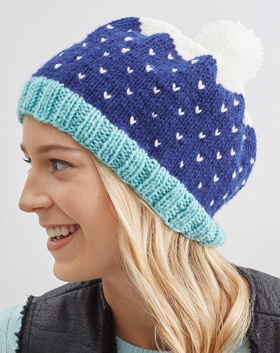 Free Knitting Pattern for Snow Speckled Hat