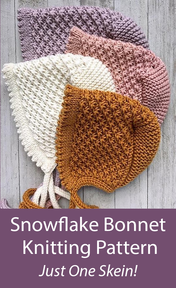 Snowflake Baby Bonnet Knitting Pattern