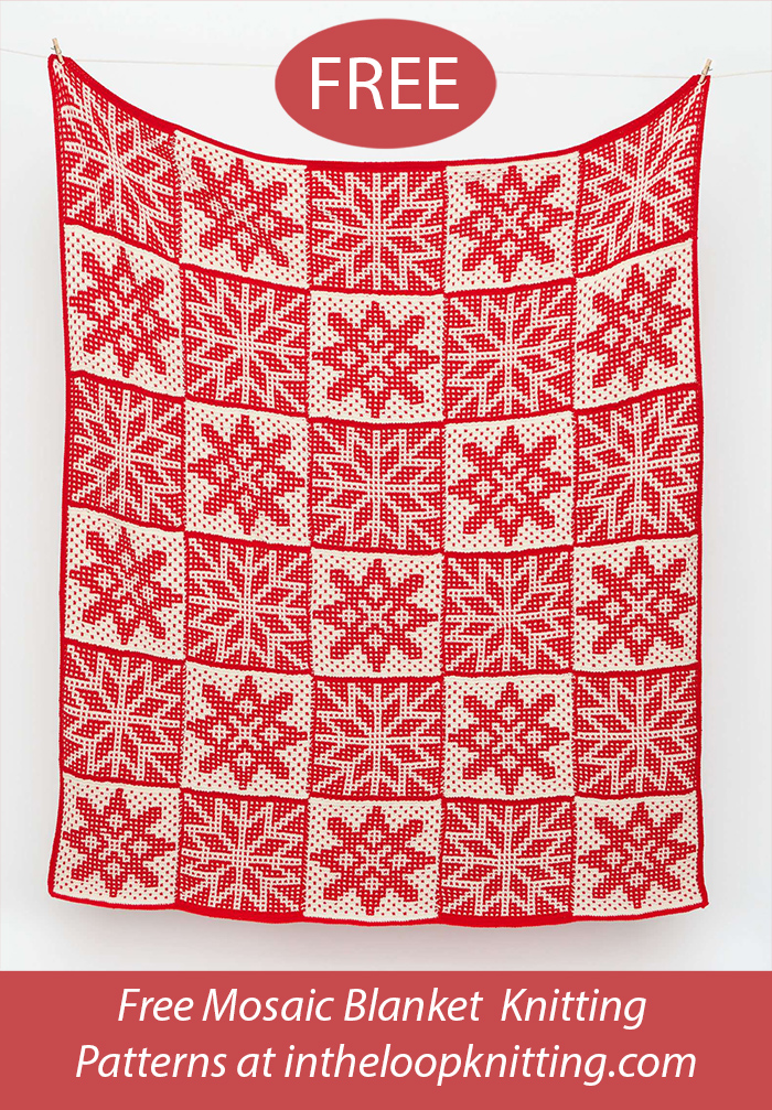 Free Mosaic Snowflakes Blanket Knitting Pattern