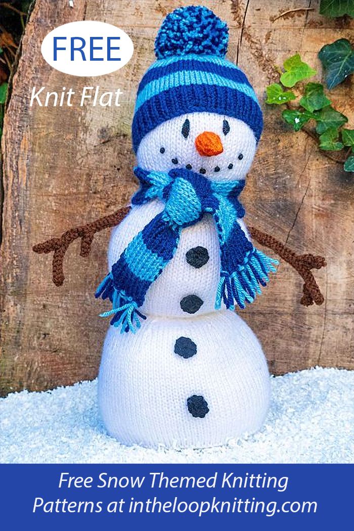 Free Snowman with Hat and Scarf Knitting Pattern