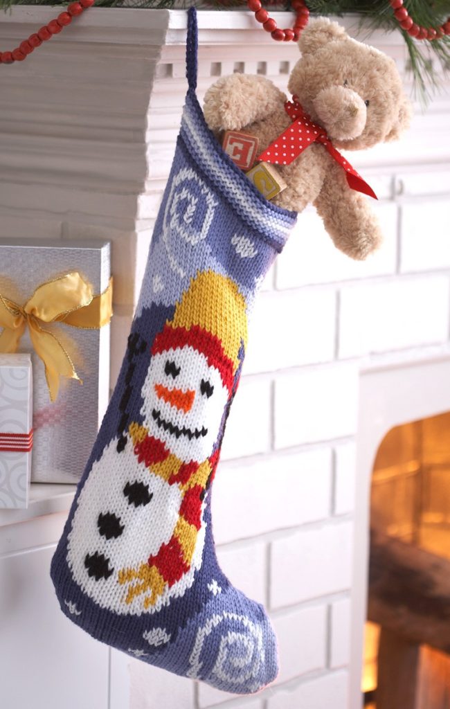 Free Knitting Pattern for Snowman Stocking