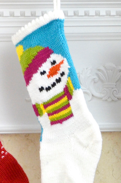 Free Knitting Pattern for Snowman Stocking