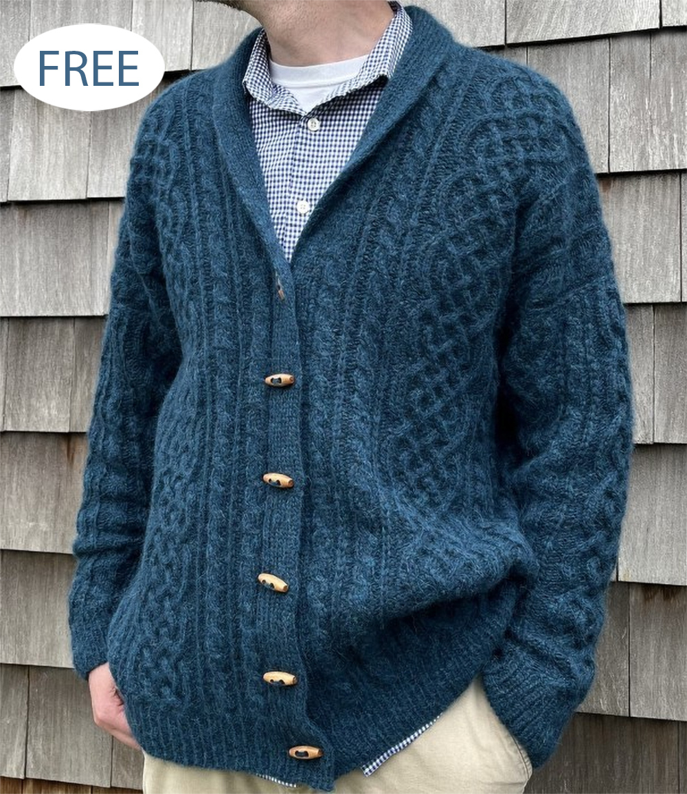 Free Snowshoe Men’s Cardigan Knitting Pattern