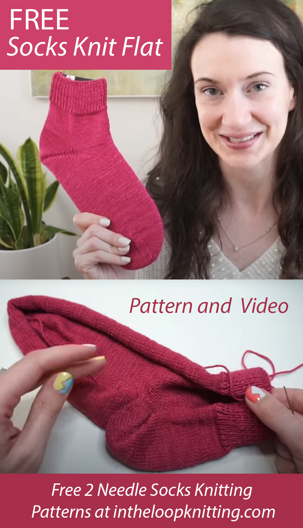 Free Socks Knit Flat Knitting Pattern With Video