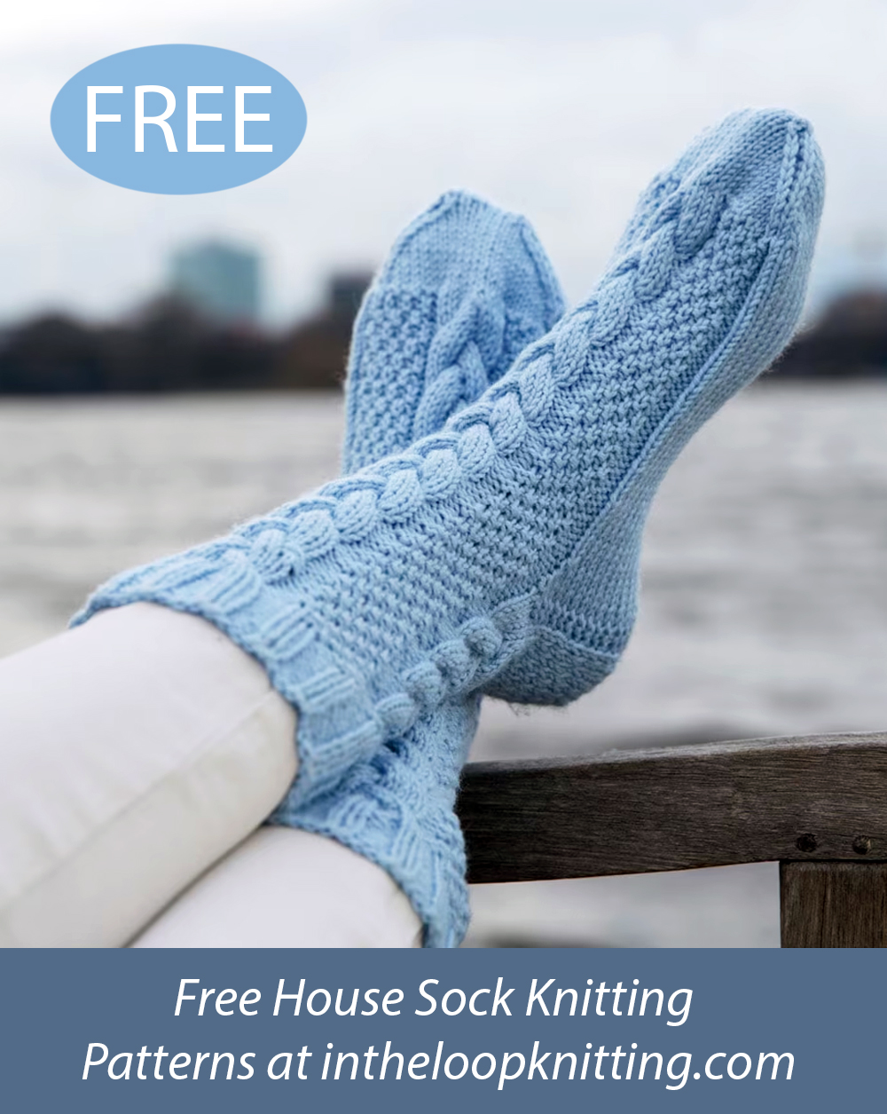 Free House Socks with Cables  Knitting Pattern