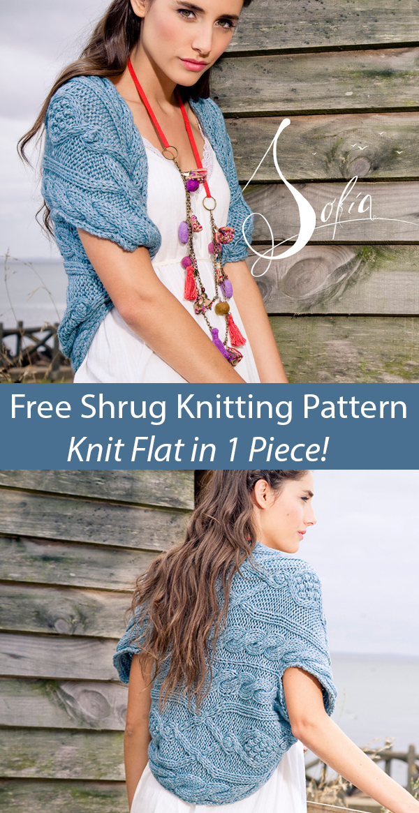 Sofia Shrug Free Knitting Pattern Knit Flat