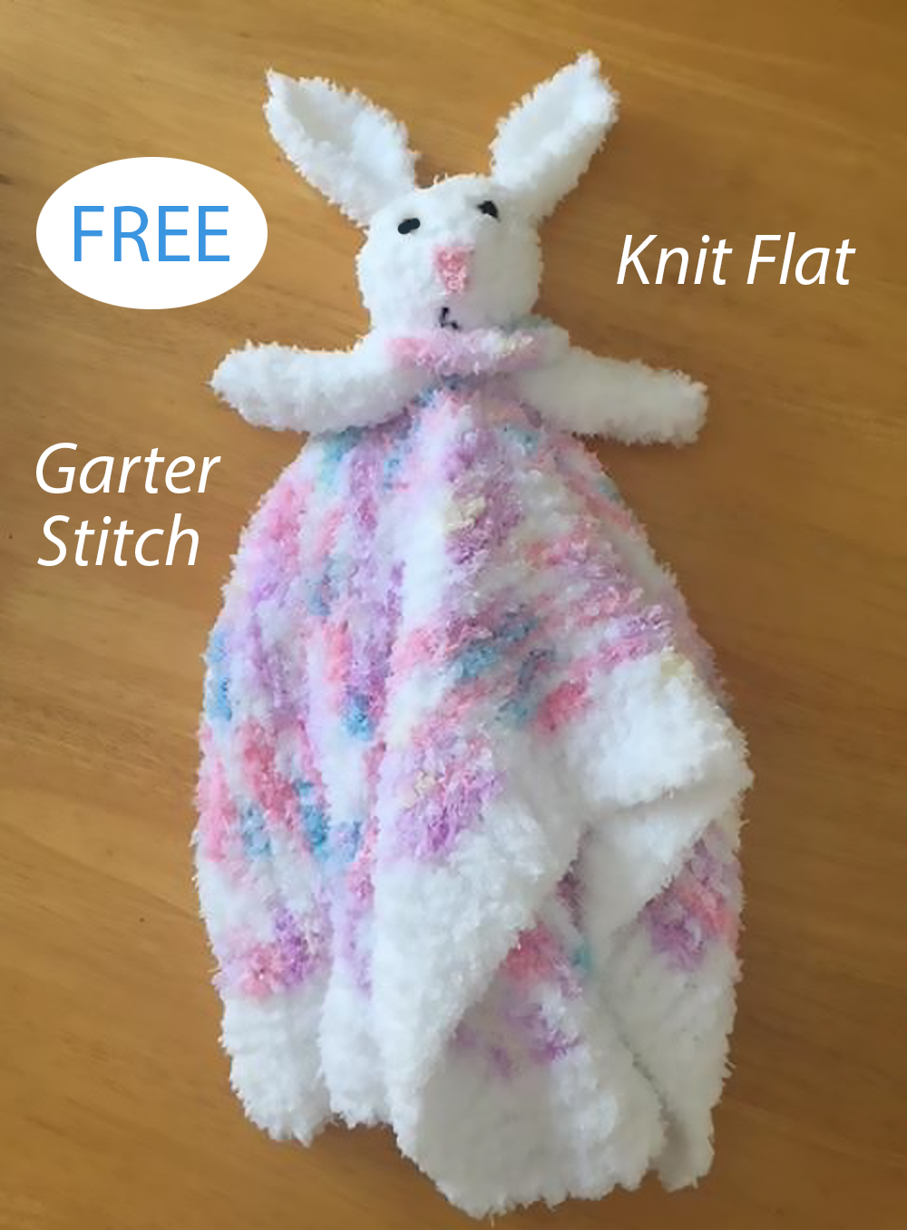 Soft and Cuddly Bunny Lovey Free Knitting Pattern Easy Garter Stitch