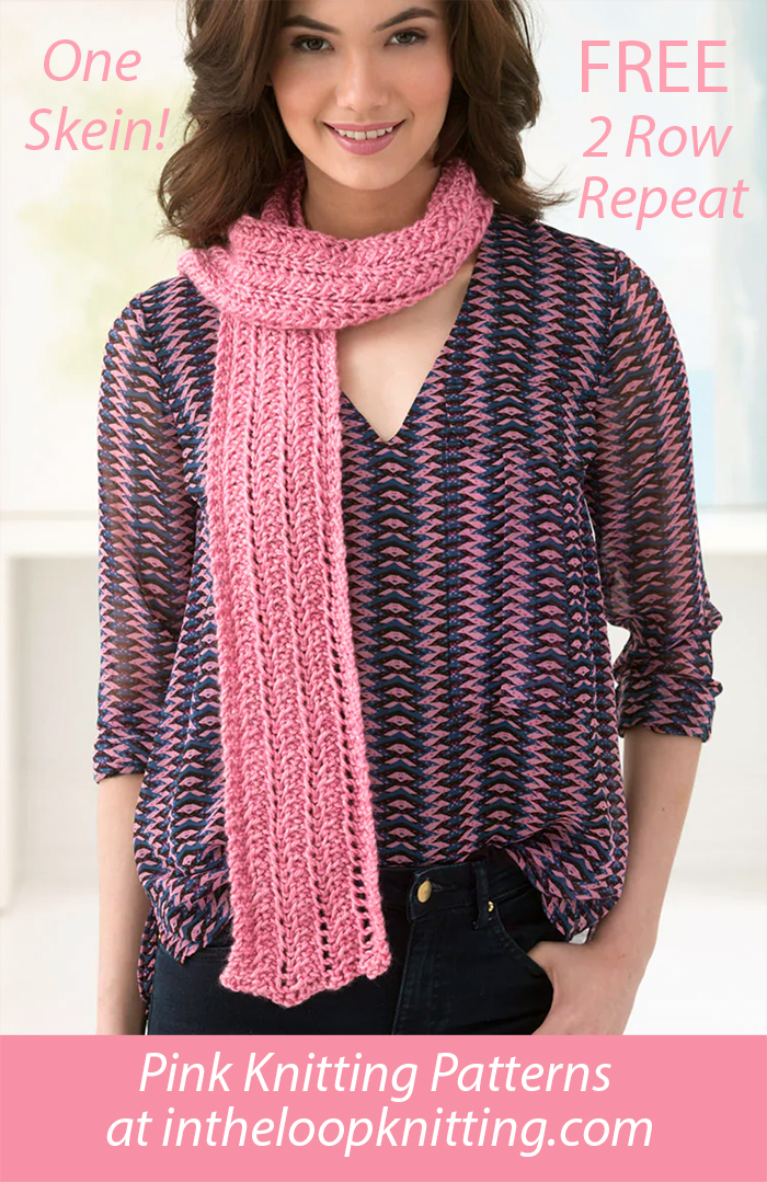 Free Pink Soft Lace Scarf Knitting Pattern