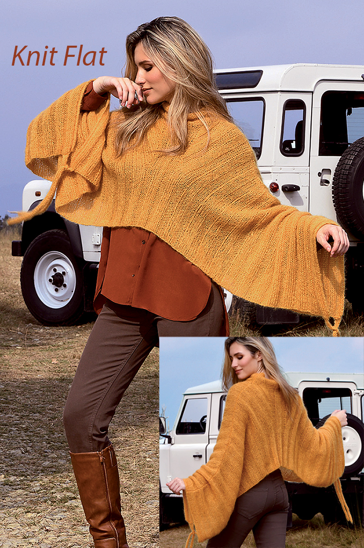 Soft Short Poncho Knitting Pattern