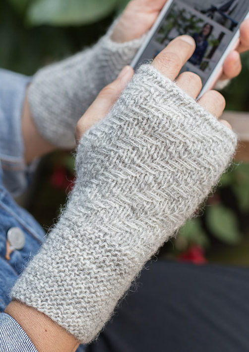 Free Knitting Pattern for Herringbone Mitts