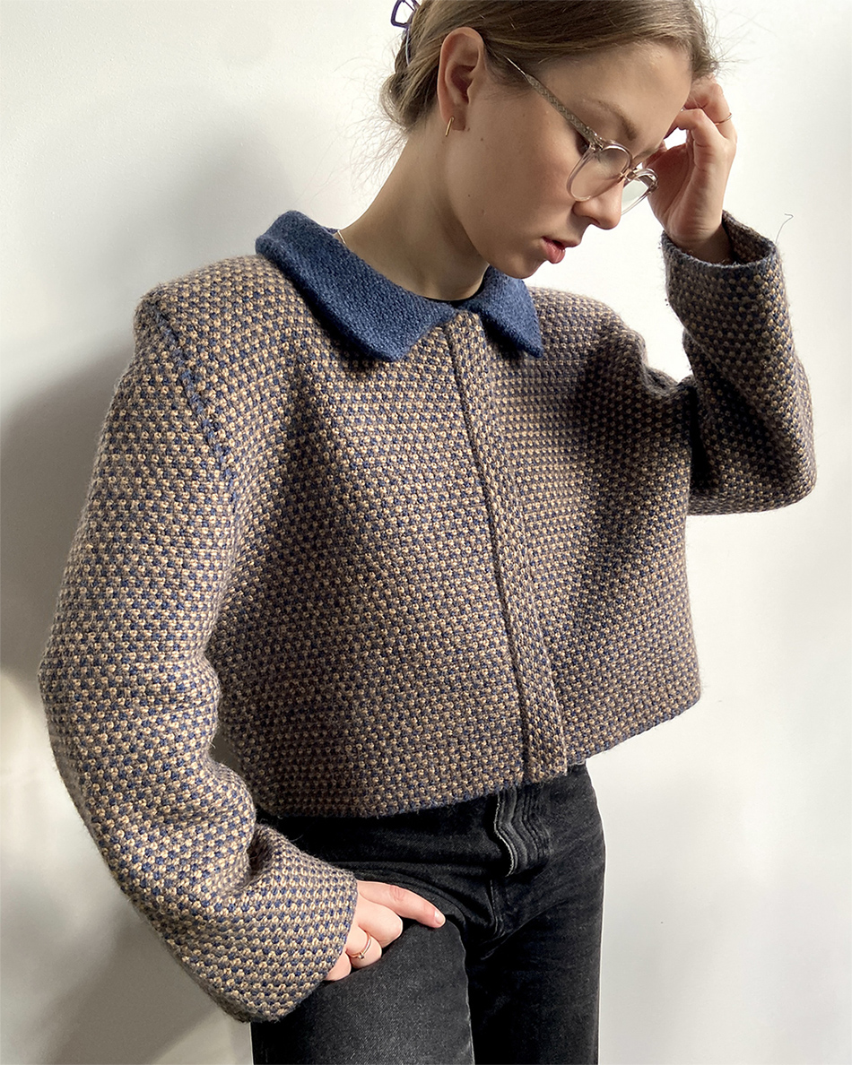 Soigné jacket  Collar Cardigan Knitting Pattern