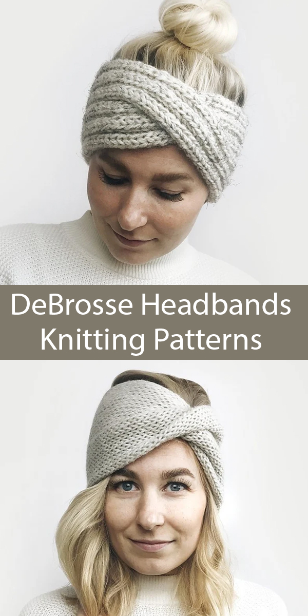 DeBrosse Headbands Knitting Patterns Soleil and Roseaux