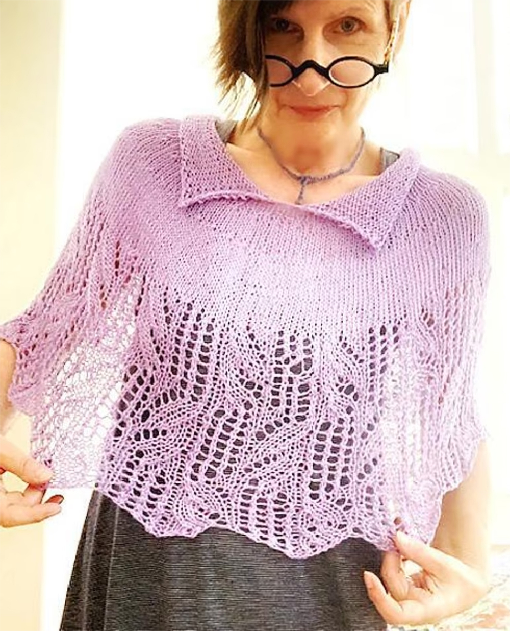 Poncho Knitting Pattern Something About Lilacs