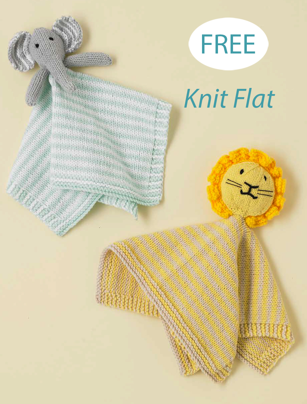 Free Knitting Pattern Sonny and Arlo Baby Comforters Lovie Baby Blanket