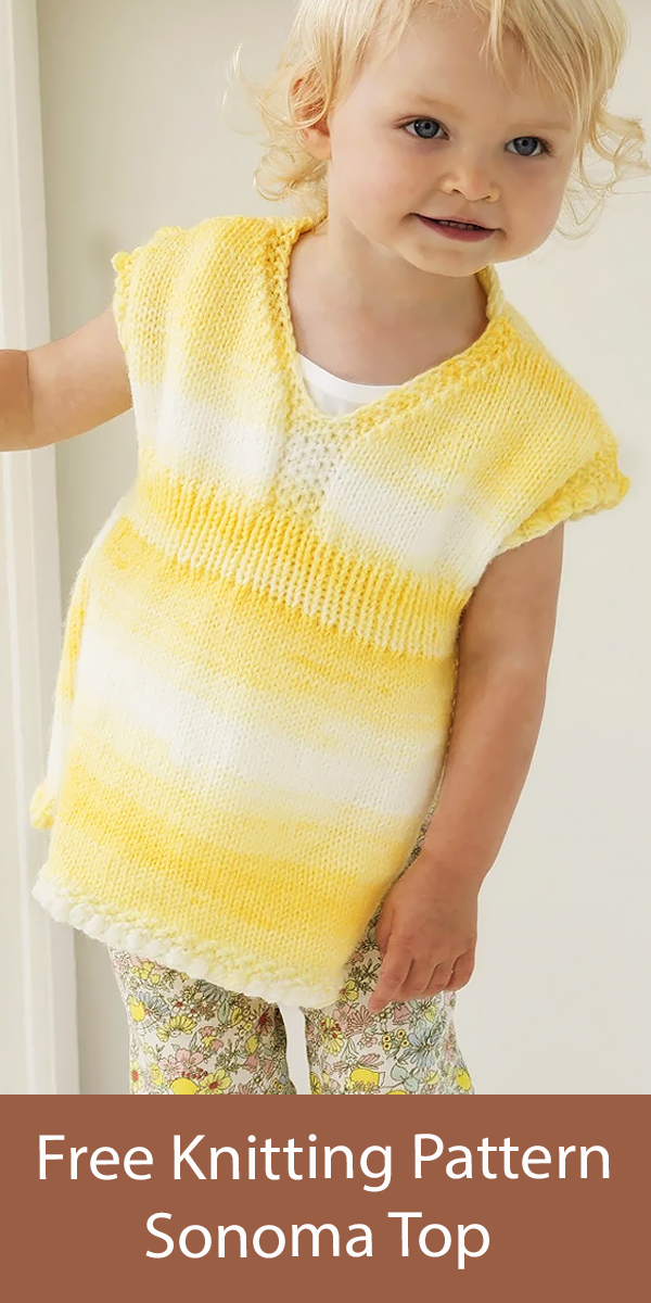 Free Knitting Pattern Sonoma Top Toddler and Child