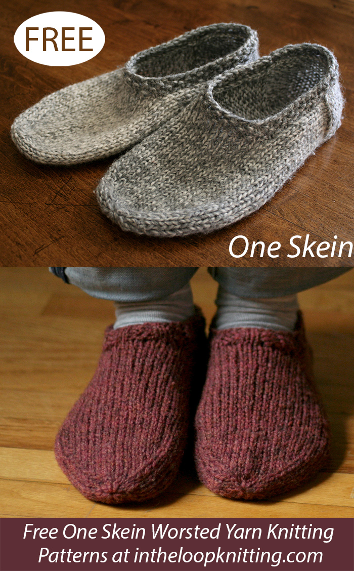 Free One Skein South Marysburgh Slippers Knitting Pattern