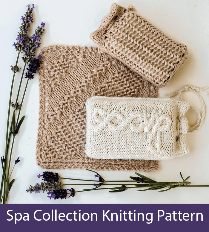 Quick Gift Knitting Pattern Spa Collection Soap Sack and Wash Cloth