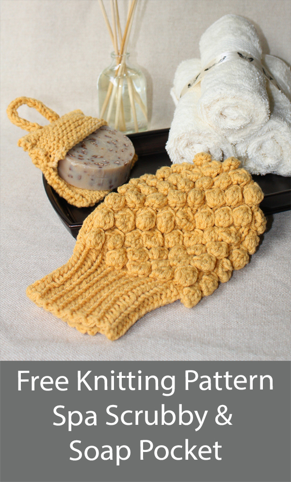Free Bath Knitting Pattern Spa Mitt and Soap Pocket Wash Cloth