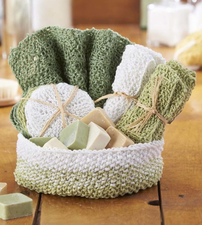 Free Knitting Pattern for Aubrey Spa Set