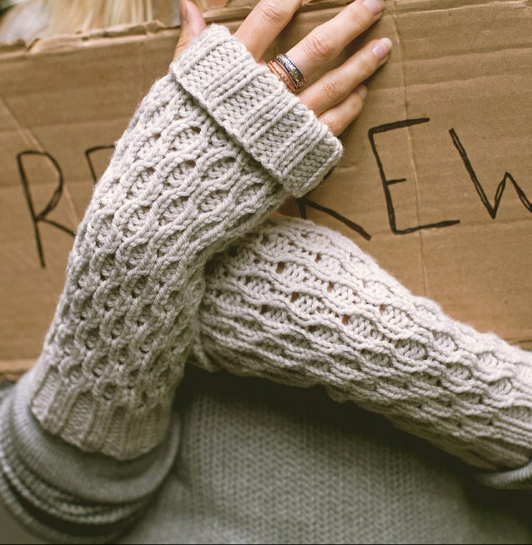 fingerless gloves mittens knitting pattern