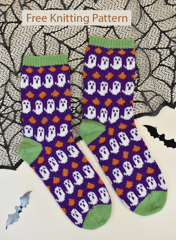 Free Specter Socks Halloween Knitting Pattern