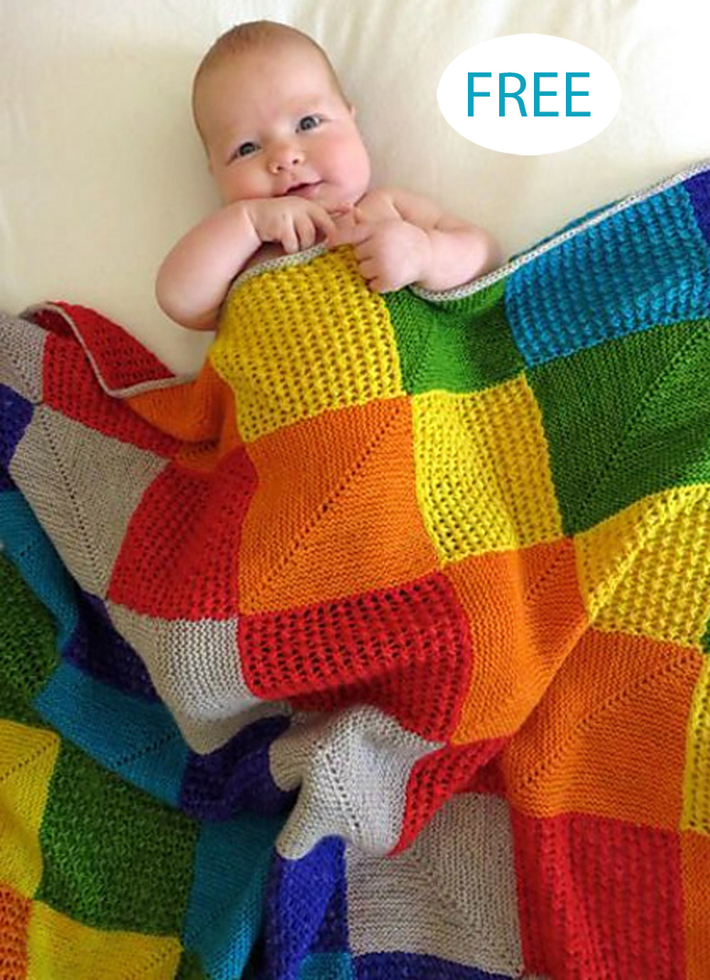 Free Knitting Pattern Spectrum Blanket Modular Baby Blanket