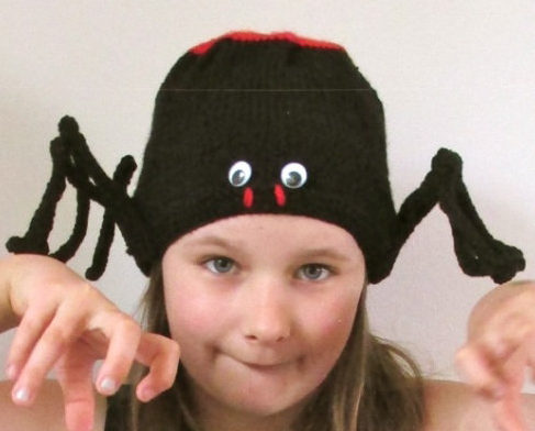 Knitting Pattern for Bat and Spider Hats