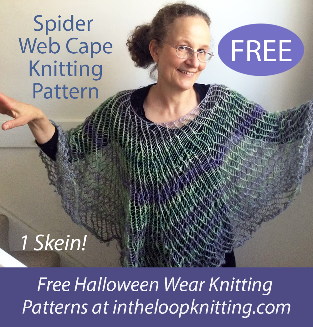 Free Spider Web Cape Halloween Knitting Pattern