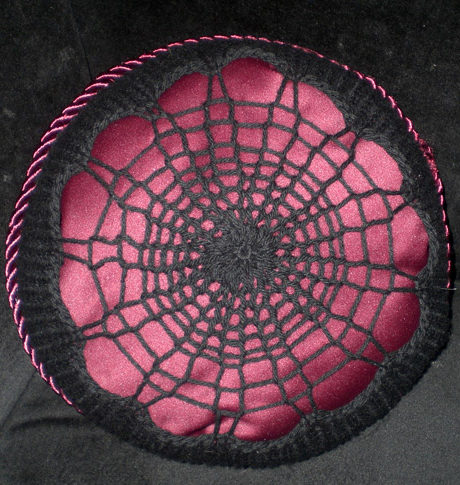 Free Knitting Pattern for Spider Web Pillow