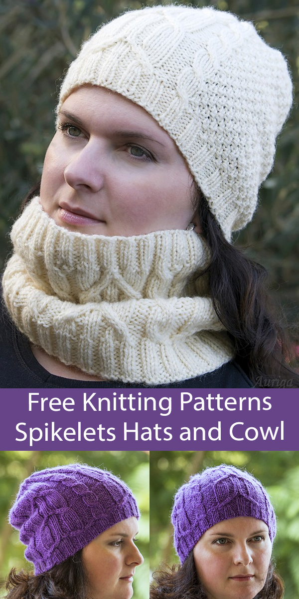 Free Spikelets Hat and Cowl Knitting Pattern