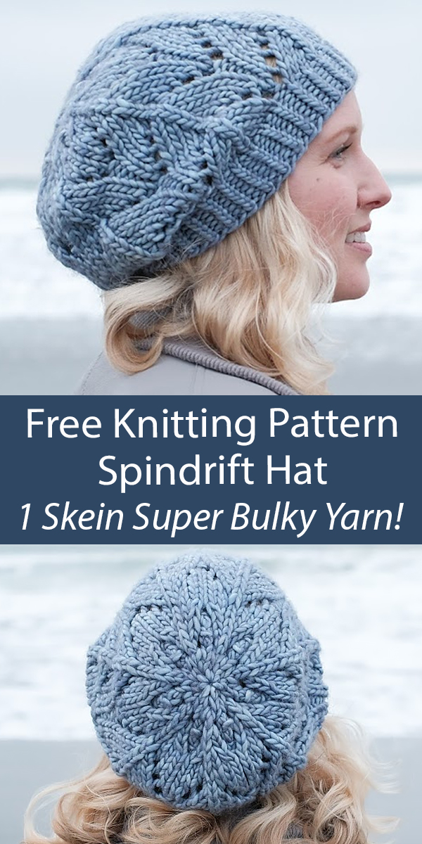 Free Hat Knitting Pattern Quick Spindrift Hat