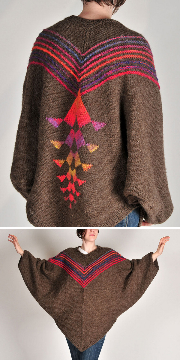 Free Knitting Pattern for Spine Poncho