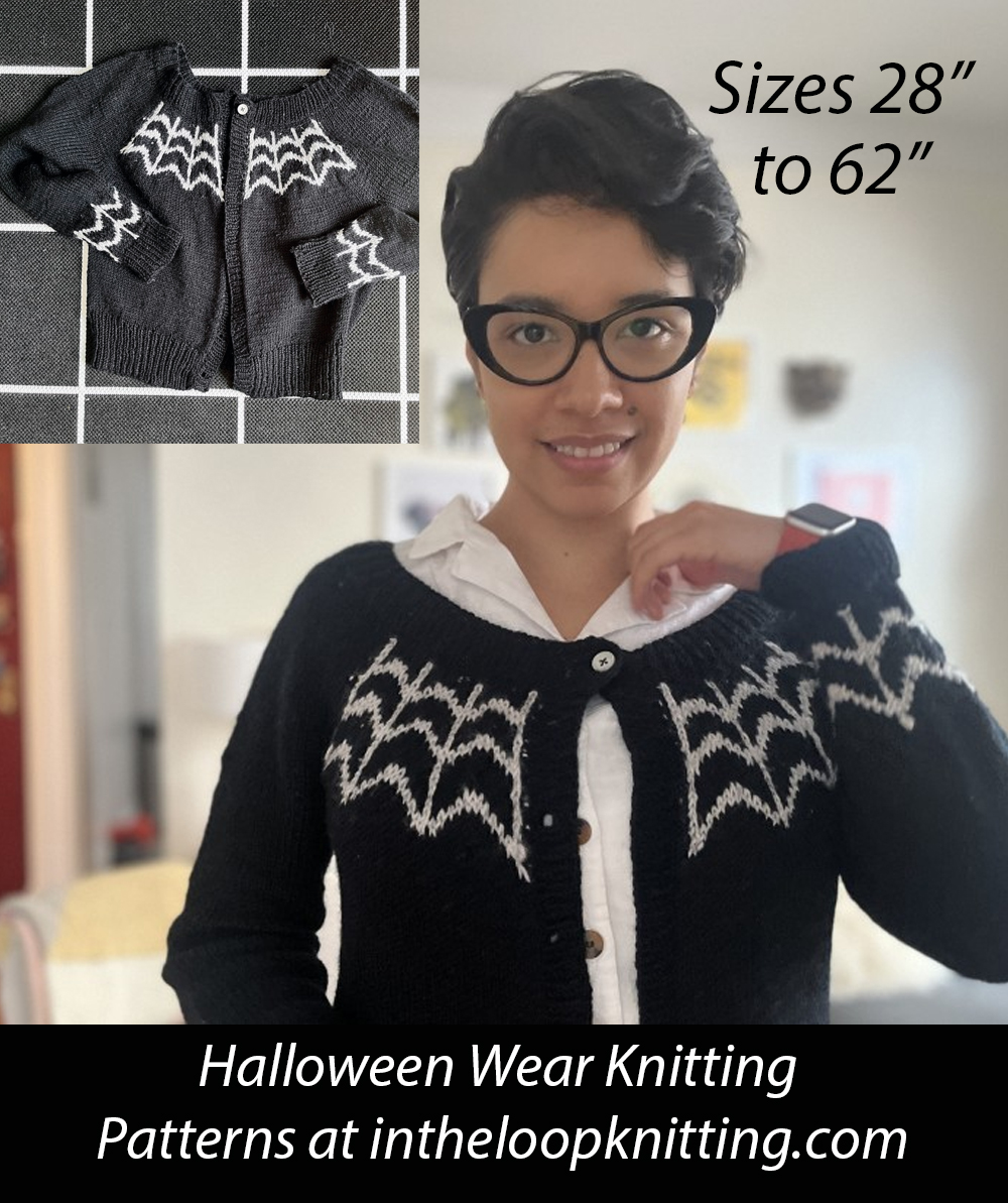 Halloween Spider Web Cardigan Knitting Pattern