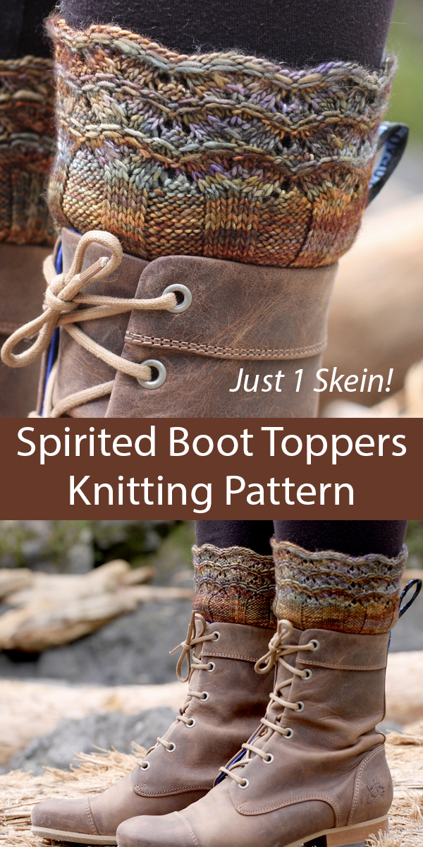 Spirited Boot Toppers Knitting Pattern One Skein