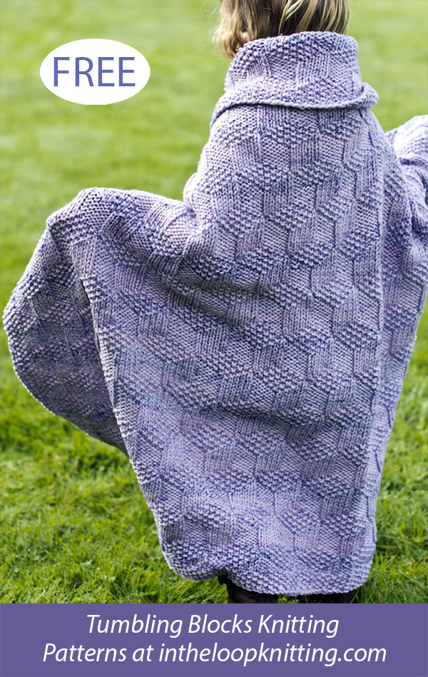 Free Splatter Tumbling Blocks Baby Blanket Knitting Pattern