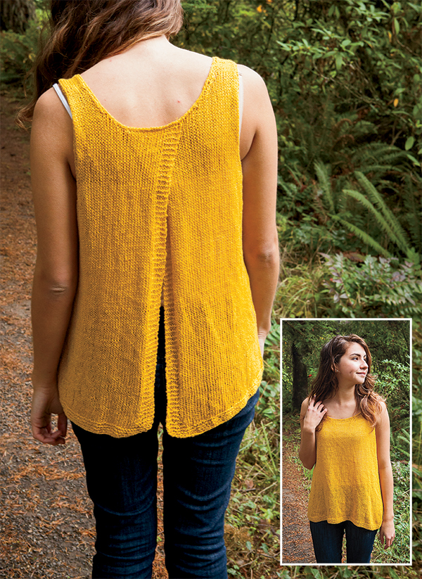 Free knitting pattern for Split Back Tank