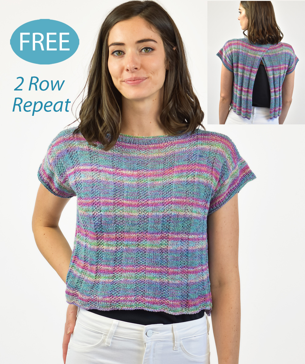Free Women's Split Back Tee Knitting Pattern