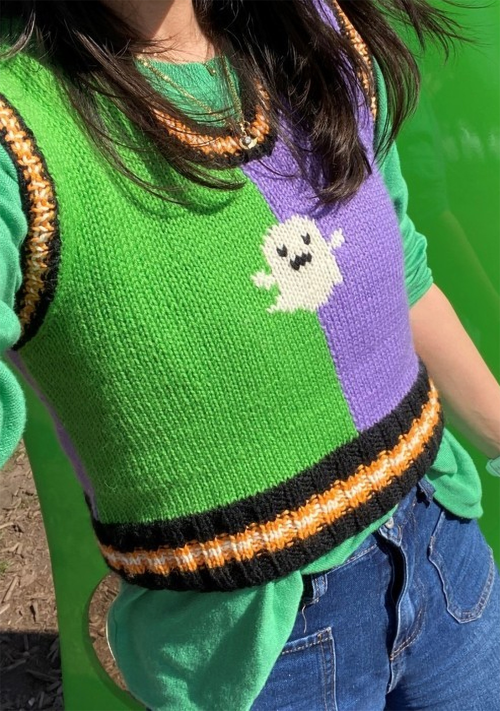 Halloween Spooky Vest Knitting Pattern