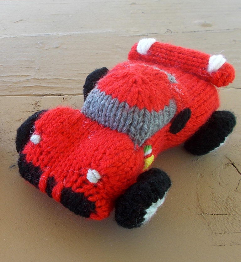 Free Knitting Pattern for Sports Car Toy