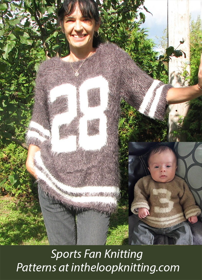 Sport Sweater with customizable number Knitting pattern 