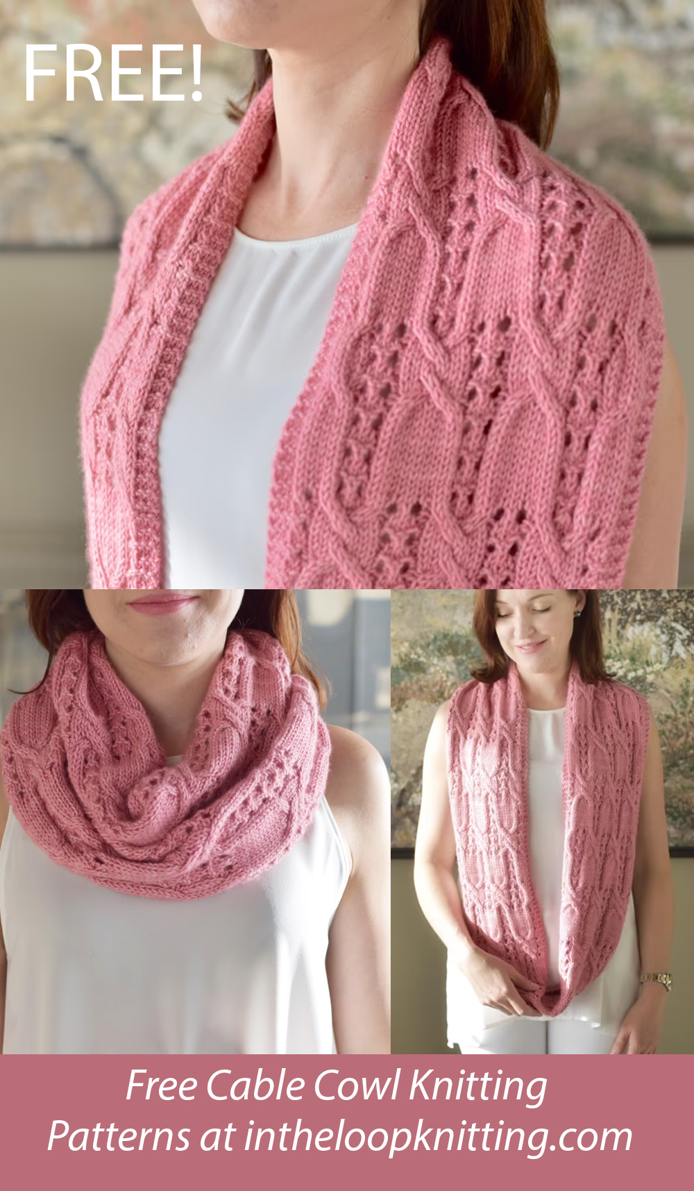 Free Cable and Lace Cowl Knitting Pattern