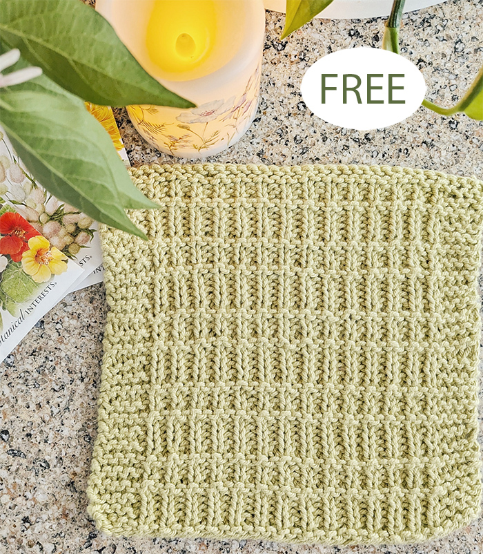 Free Spring Fence Lines Dishcloth Knitting Pattern 