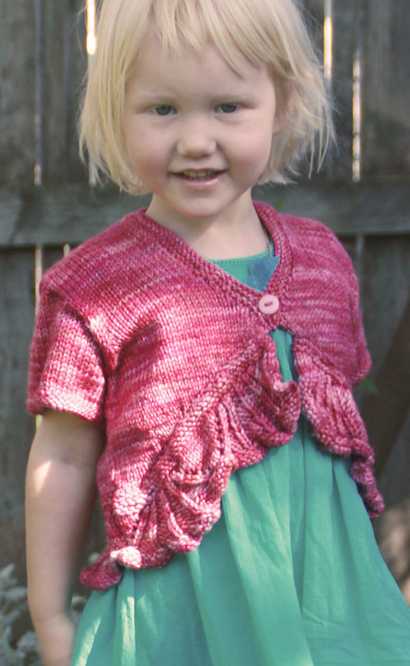 Free Knitting Pattern for Spring Peplum Cardy for Babies and Children